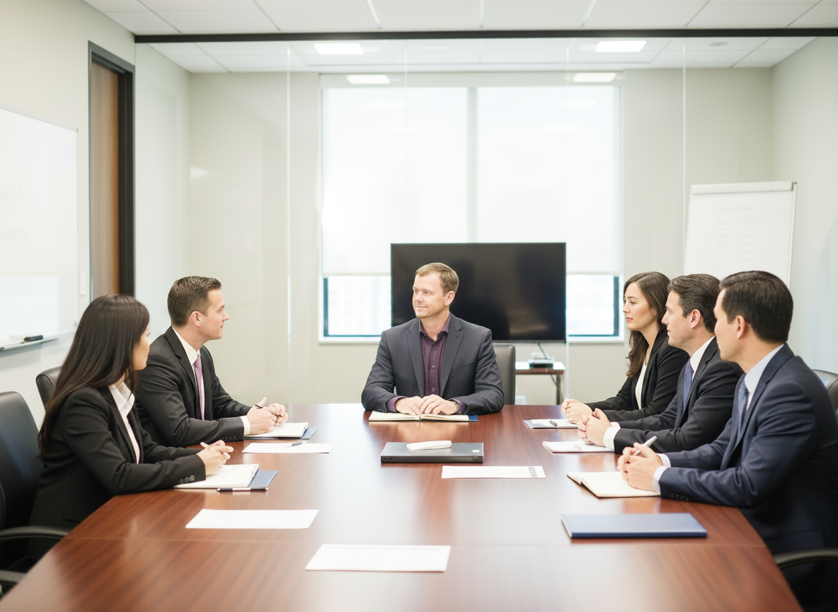 Tim Lambrecht in a conference room